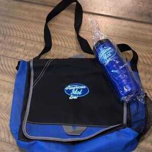American 🇺🇸 Idol Live Messenger Bag & Water 💧 Bottle NEW SWAG from 2015 Fun!